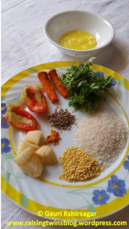 Ingredients for Rice-Dal Khichdi