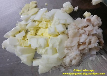 Minced Fish and boiled egg
